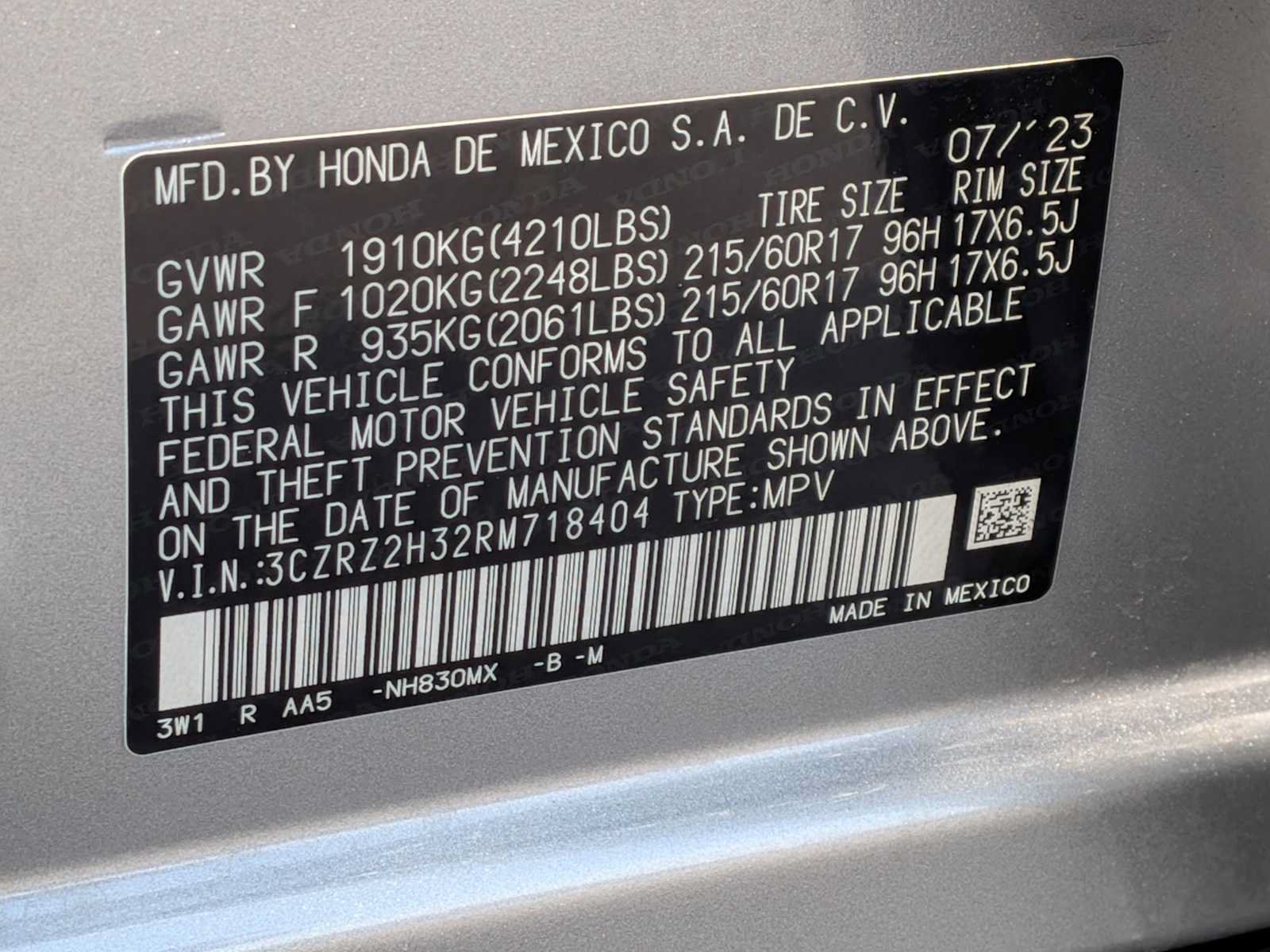 Certified 2024 Honda HR-V LX image 29