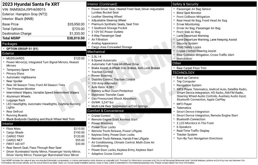 Certified 2023 Hyundai Santa Fe XRT AWD/4WD image 5