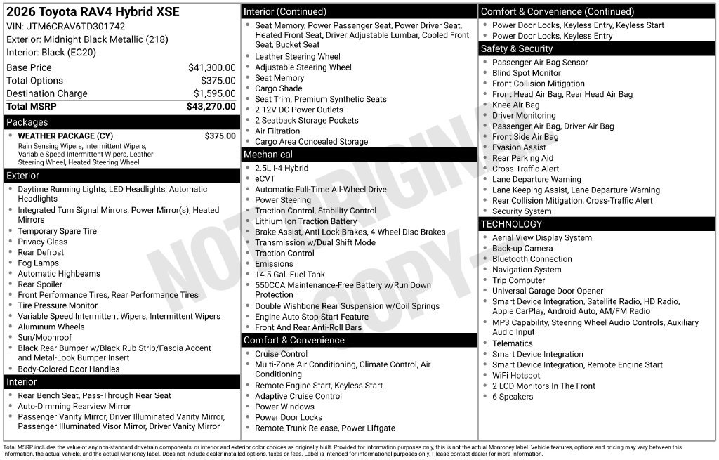 Certified 2026 Toyota RAV4 XSE w/ Weather Package AWD/4WD image 2