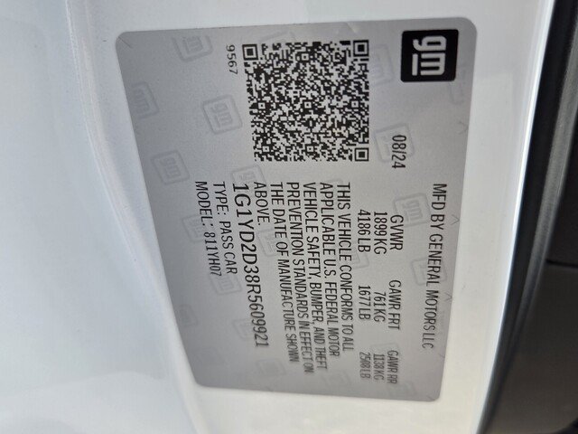 Certified 2024 Chevrolet Corvette Z06 w/ Battery Protection Package RWD image 15