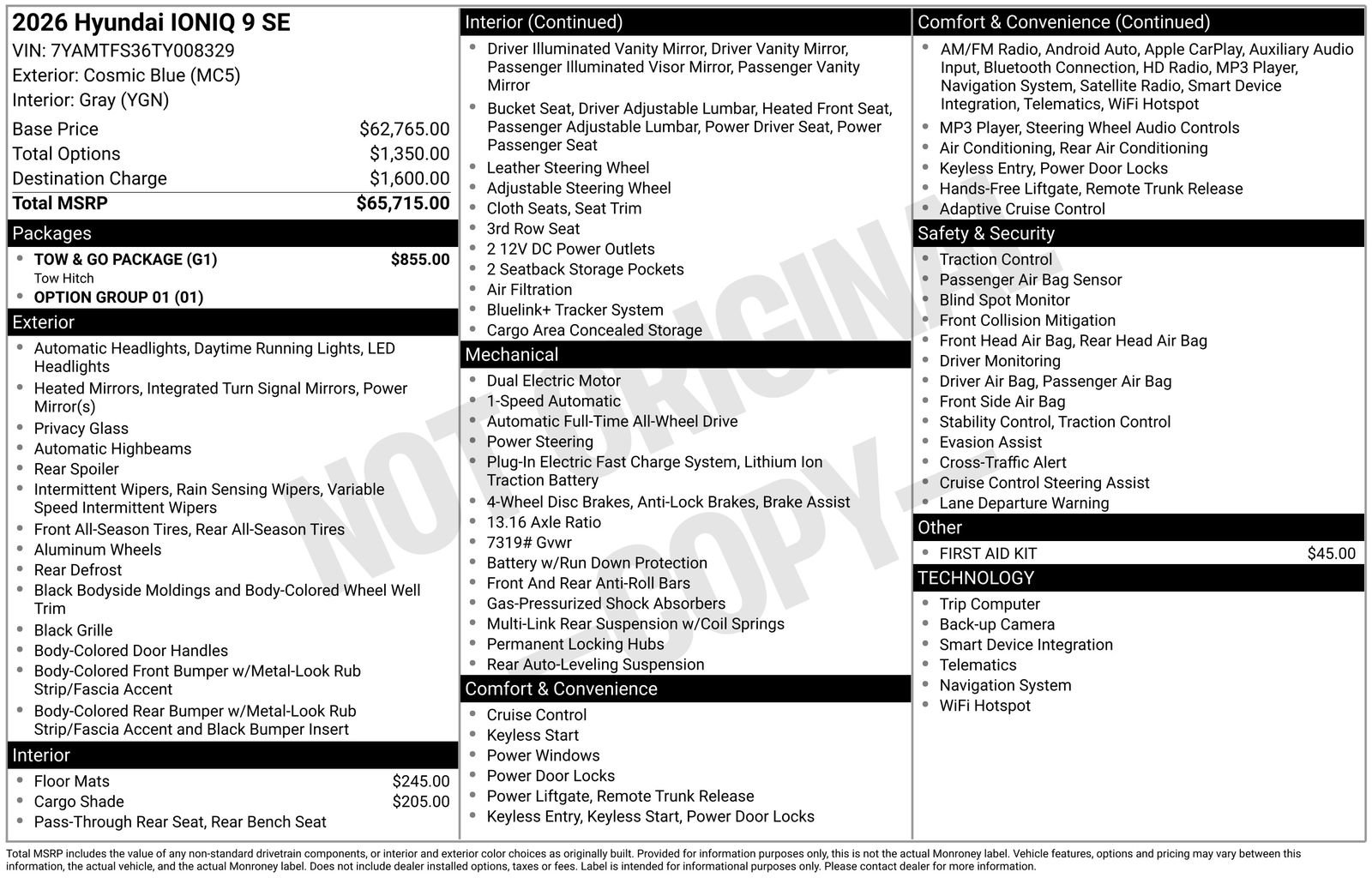 New 2026 Hyundai Ioniq 9 SE w/ Tow & Go Package AWD/4WD image 30
