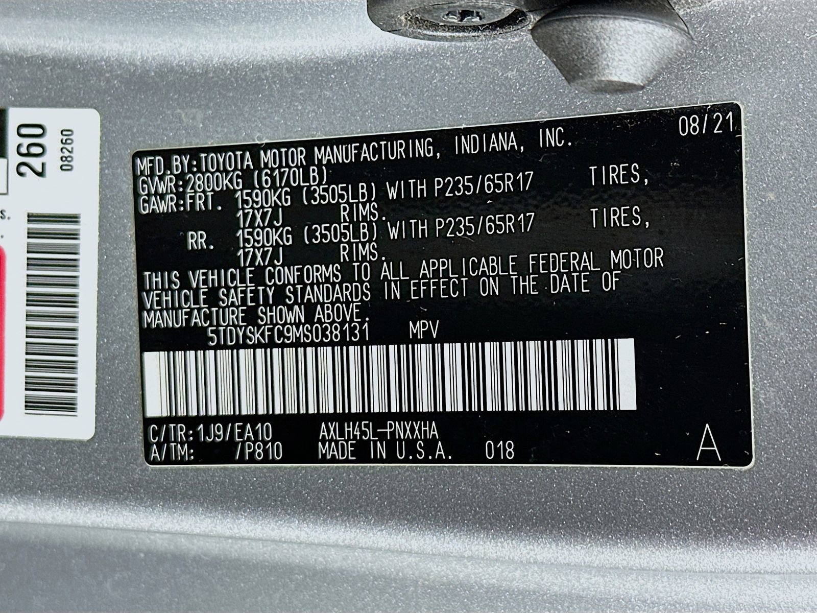 Certified 2021 Toyota Sienna XLE AWD/4WD image 34