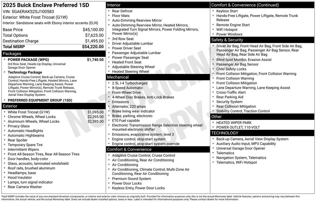 Certified 2025 Buick Enclave Preferred w/ Power Package FWD image 33
