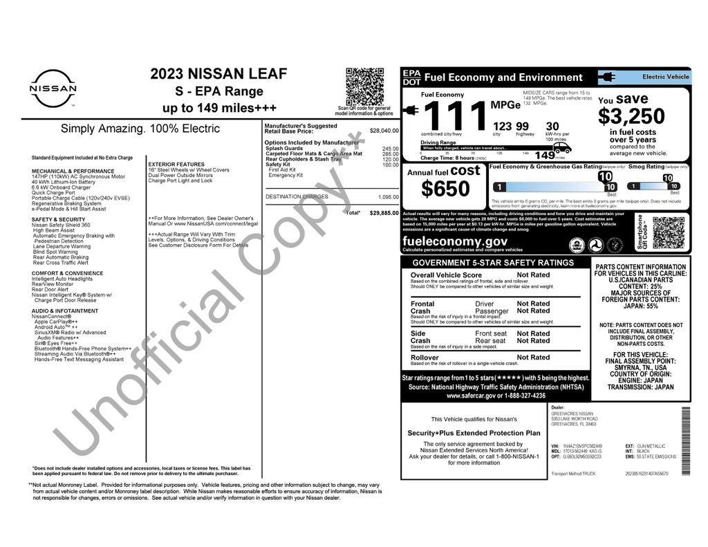 Used 2023 Nissan Leaf S image 6