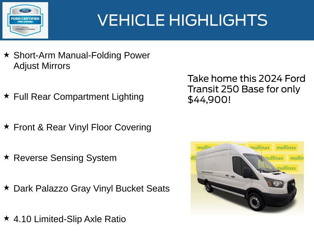 Used 2024 Ford Transit 250 148 High Roof Extended w/ Load Area Protection Package image 35