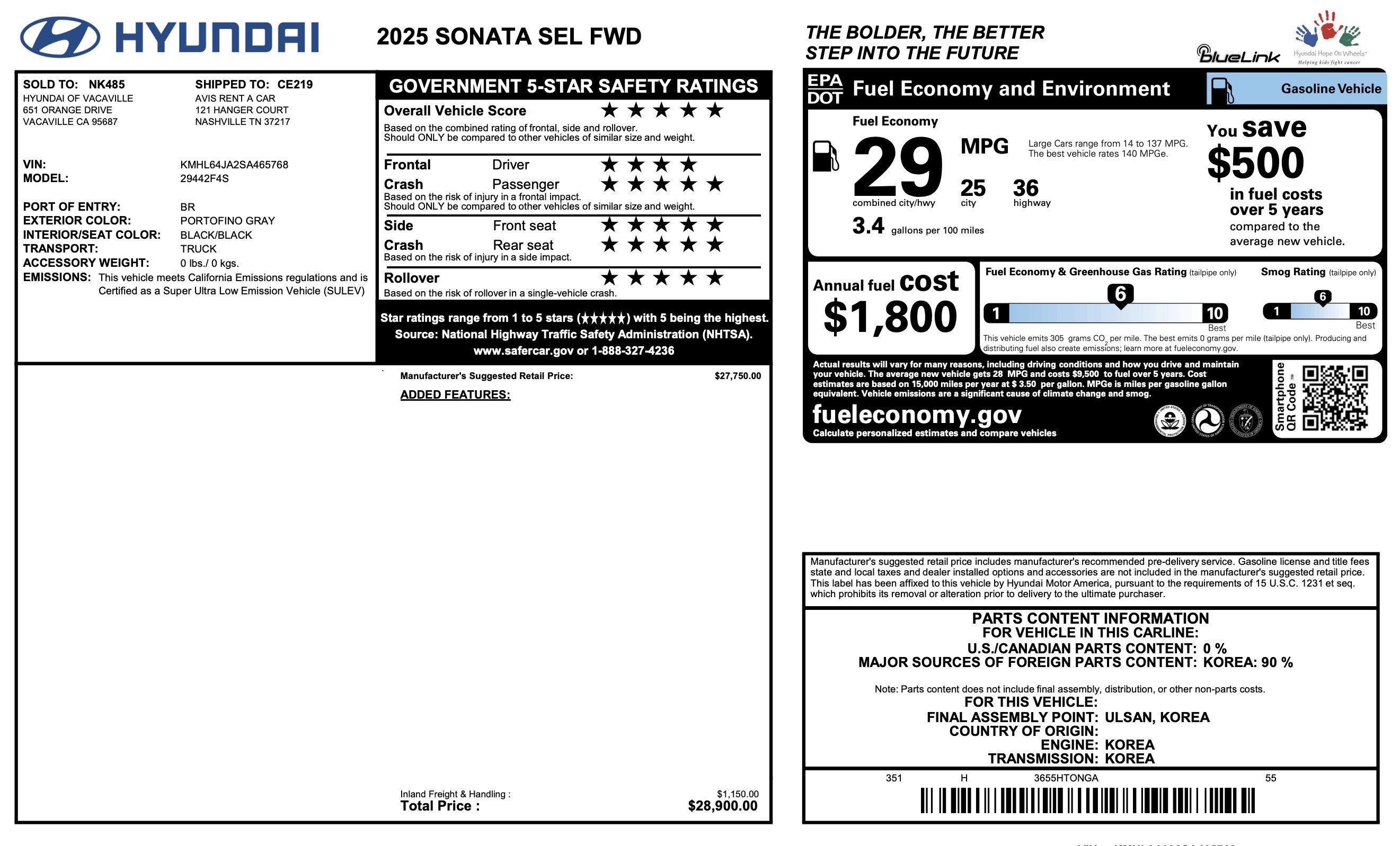 Used 2025 Hyundai Sonata SEL FWD image 2