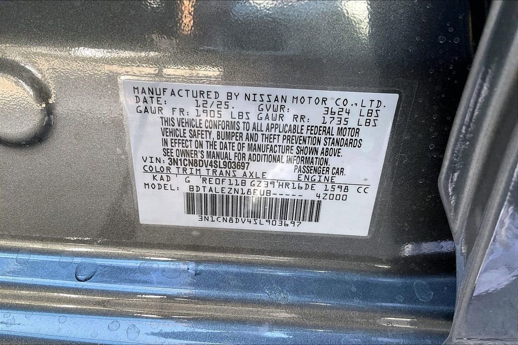 New 2025 Nissan Versa S w/ Trunk Package FWD image 42
