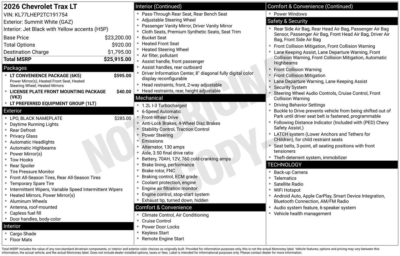 New 2026 Chevrolet Trax LT w/ LT Convenience Package FWD image 4