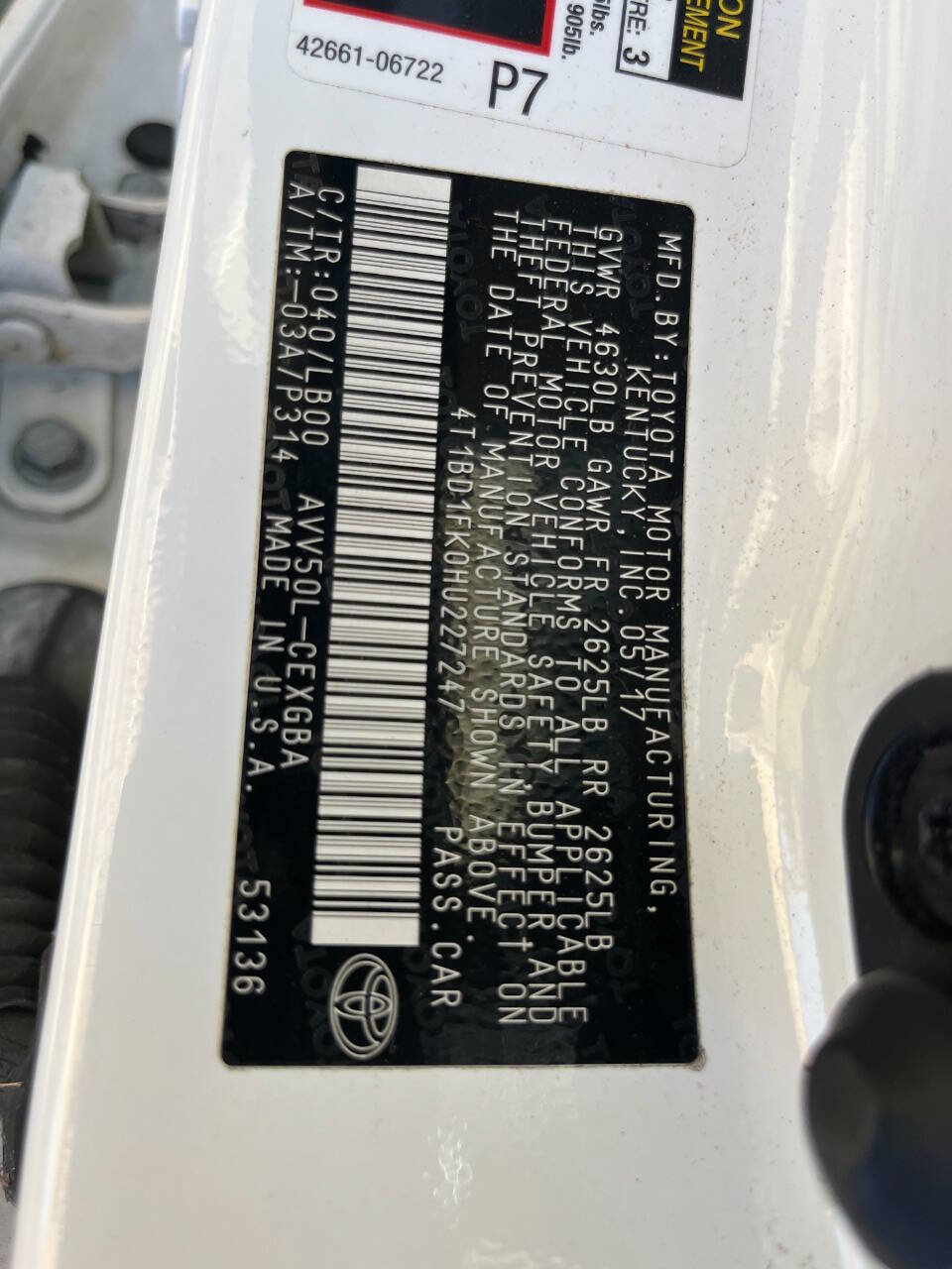 Used 2017 Toyota Camry XLE w/ Moonroof Package image 13