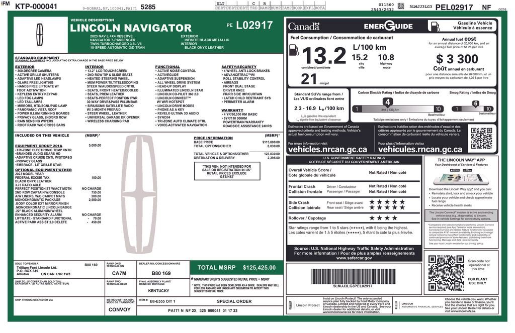 Certified 2023 Lincoln Navigator L Reserve w/ Equipment Group 201A image 3