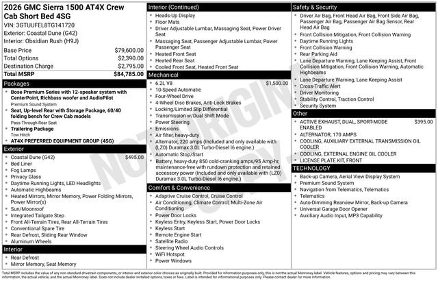 Used 2026 GMC Sierra 1500 AT4X