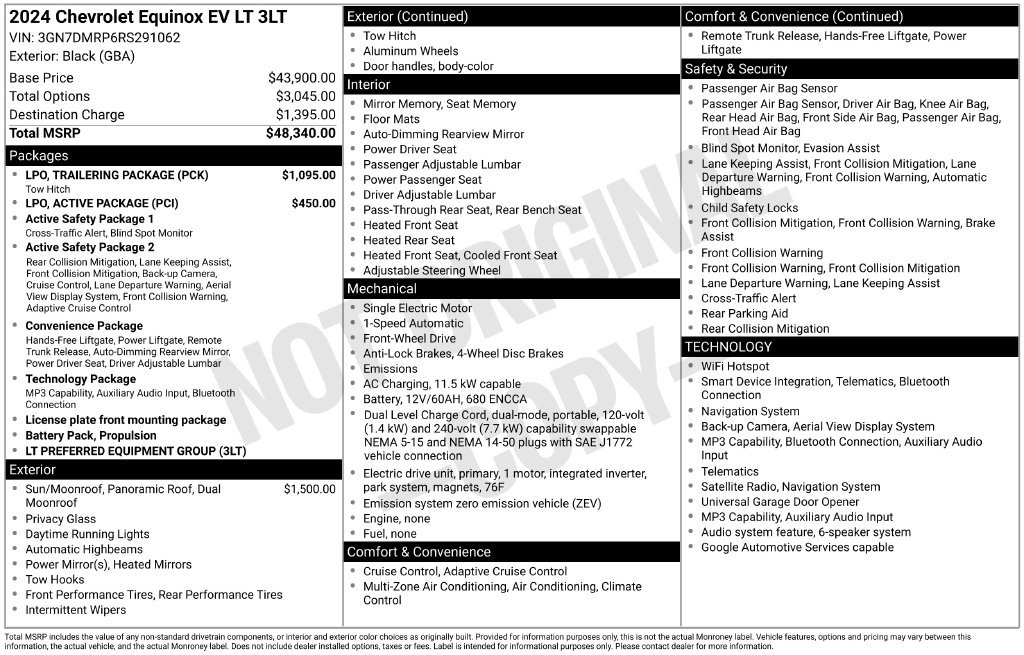 Certified 2024 Chevrolet Equinox EV LT w/ LPO, Trailering Package FWD image 16