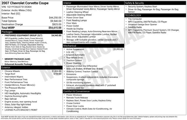 Used 2007 Chevrolet Corvette Coupe w/ Preferred Equipment Group RWD image 9