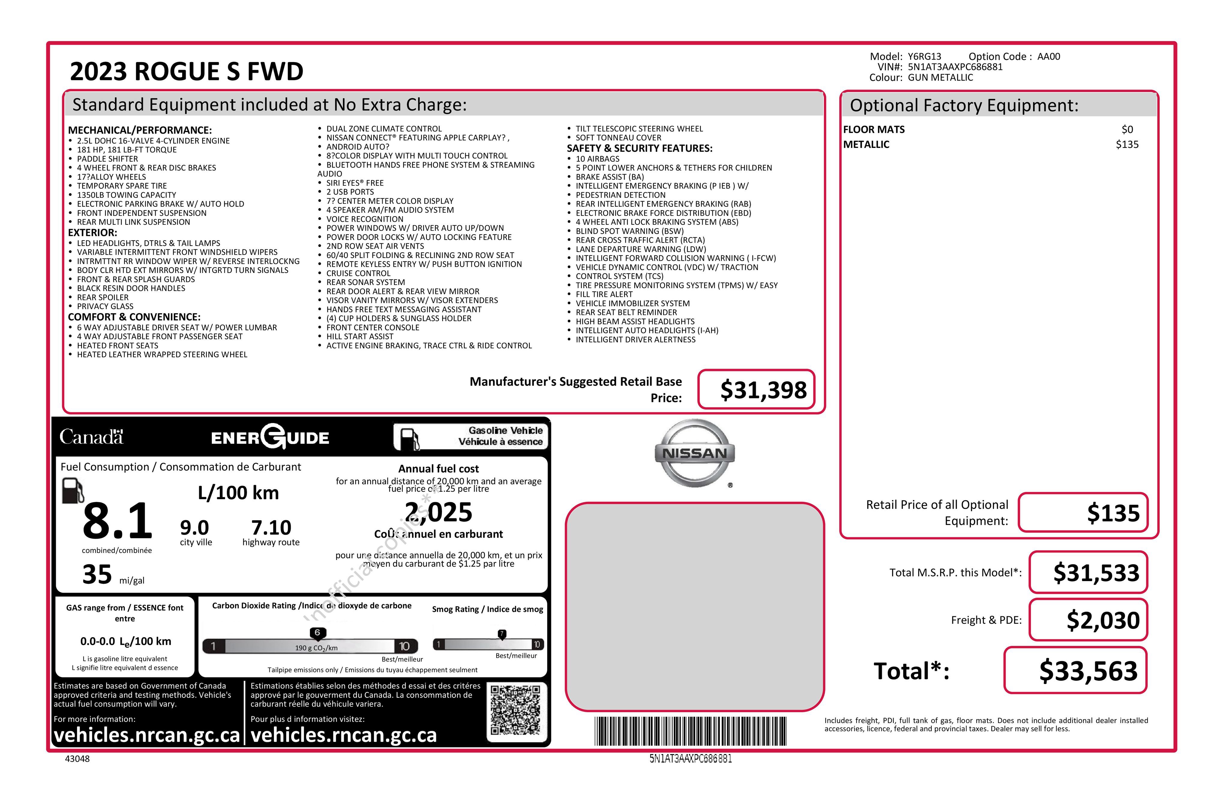 Used 2023 Nissan Rogue FWD image 2