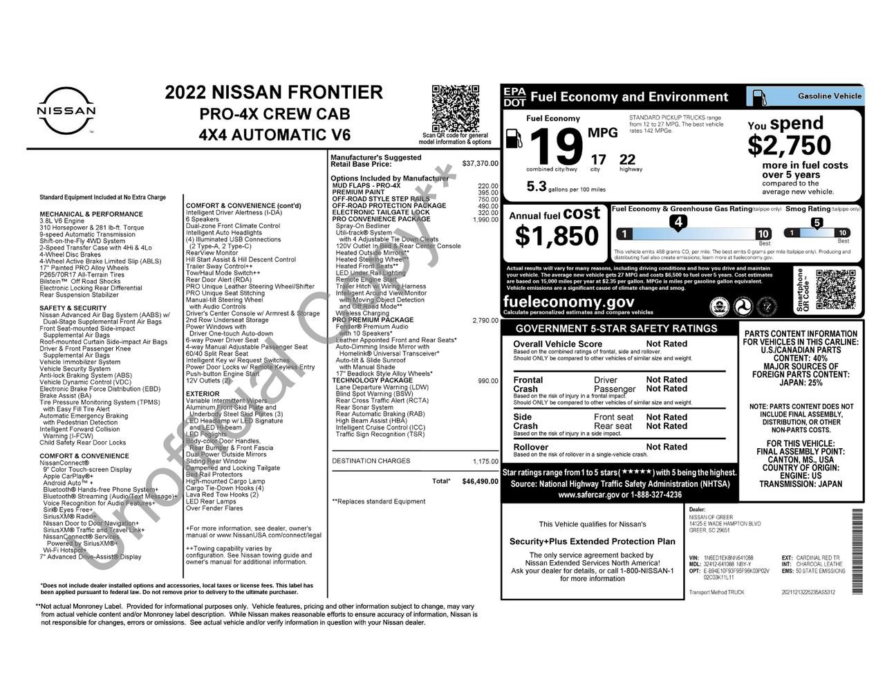 Certified 2022 Nissan Frontier PRO-4X w/ Pro-4X Premium Package AWD/4WD image 38