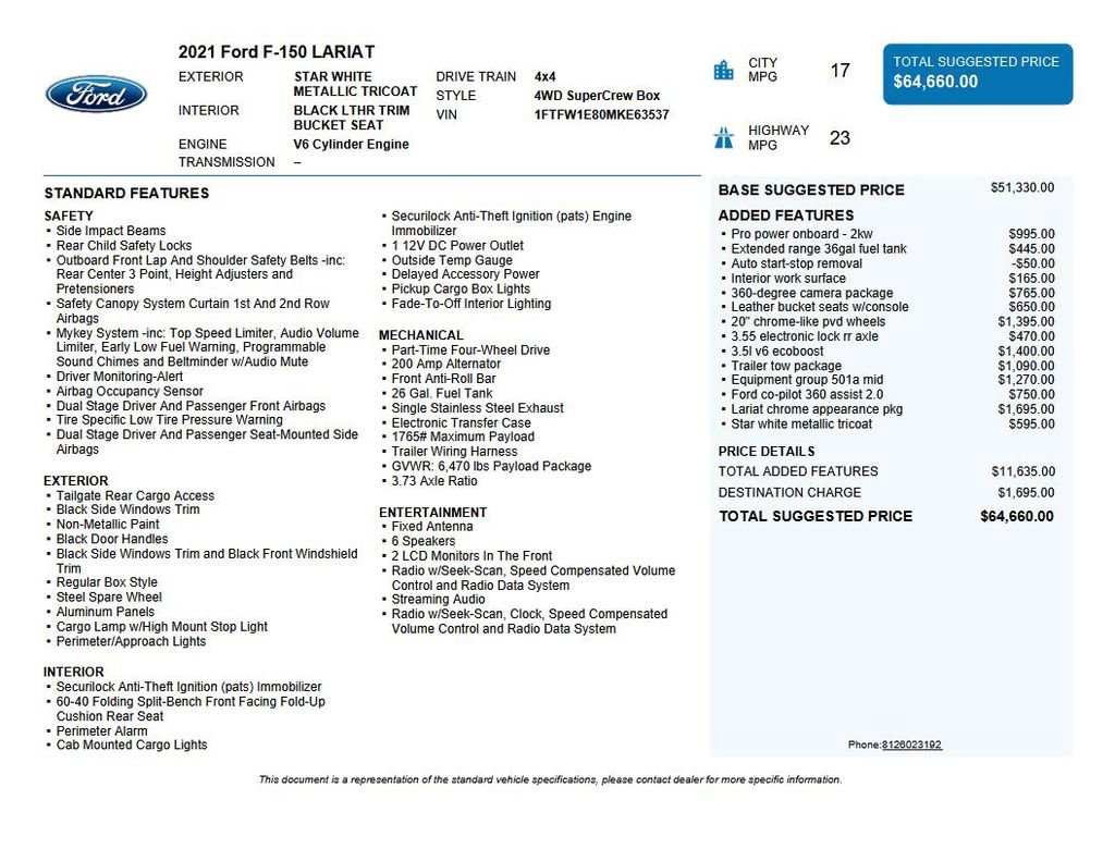 Used 2021 Ford F150 Lariat image 48