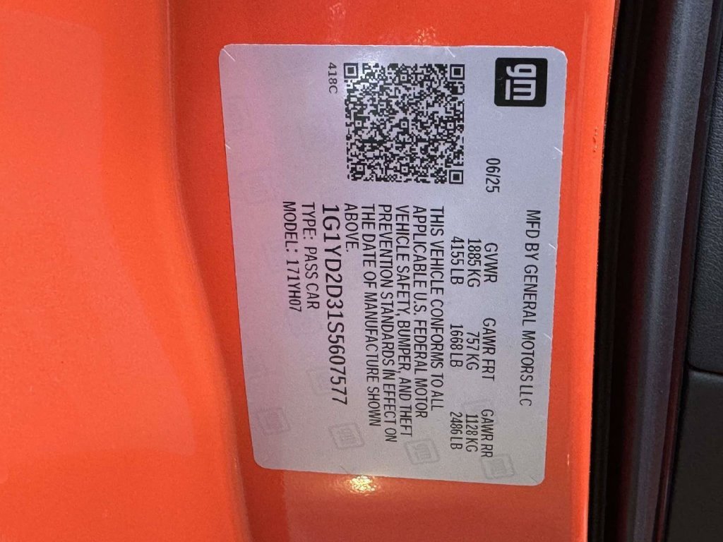 Used 2025 Chevrolet Corvette Z06 w/ Battery Protection Package RWD image 29