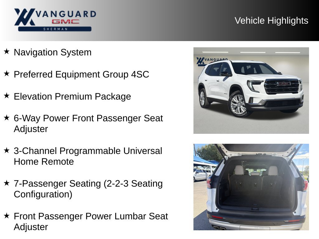 Used 2026 GMC Acadia Elevation w/ Elevation Premium Package FWD image 10
