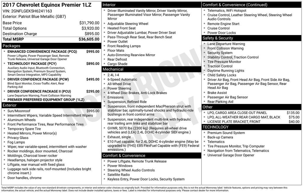 Used 2017 Chevrolet Equinox Premier w/ Enhanced Convenience Package AWD/4WD image 3