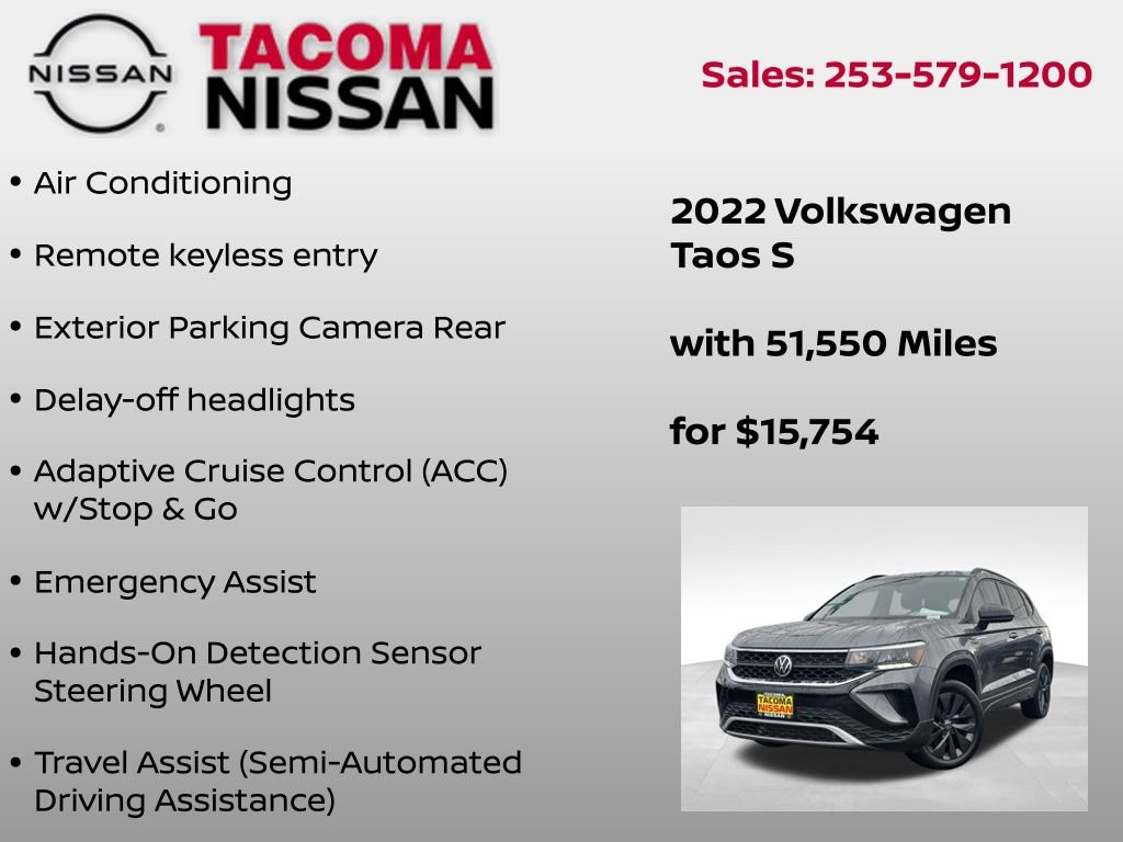 Used 2022 Volkswagen Taos S w/ IQ Drive S Package image 18