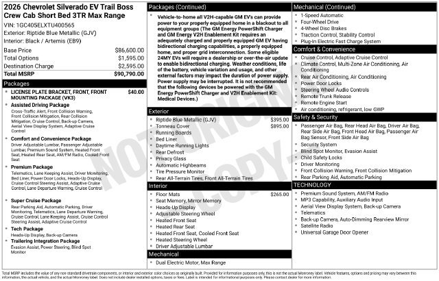 Used 2026 Chevrolet Silverado EV Trail Boss AWD/4WD image 51