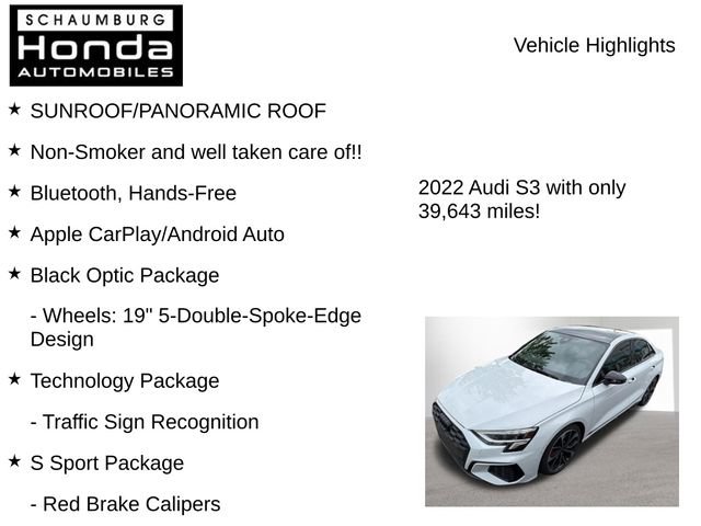 Used 2022 Audi S3 Premium Plus w/ Premium Plus Package AWD/4WD image 8