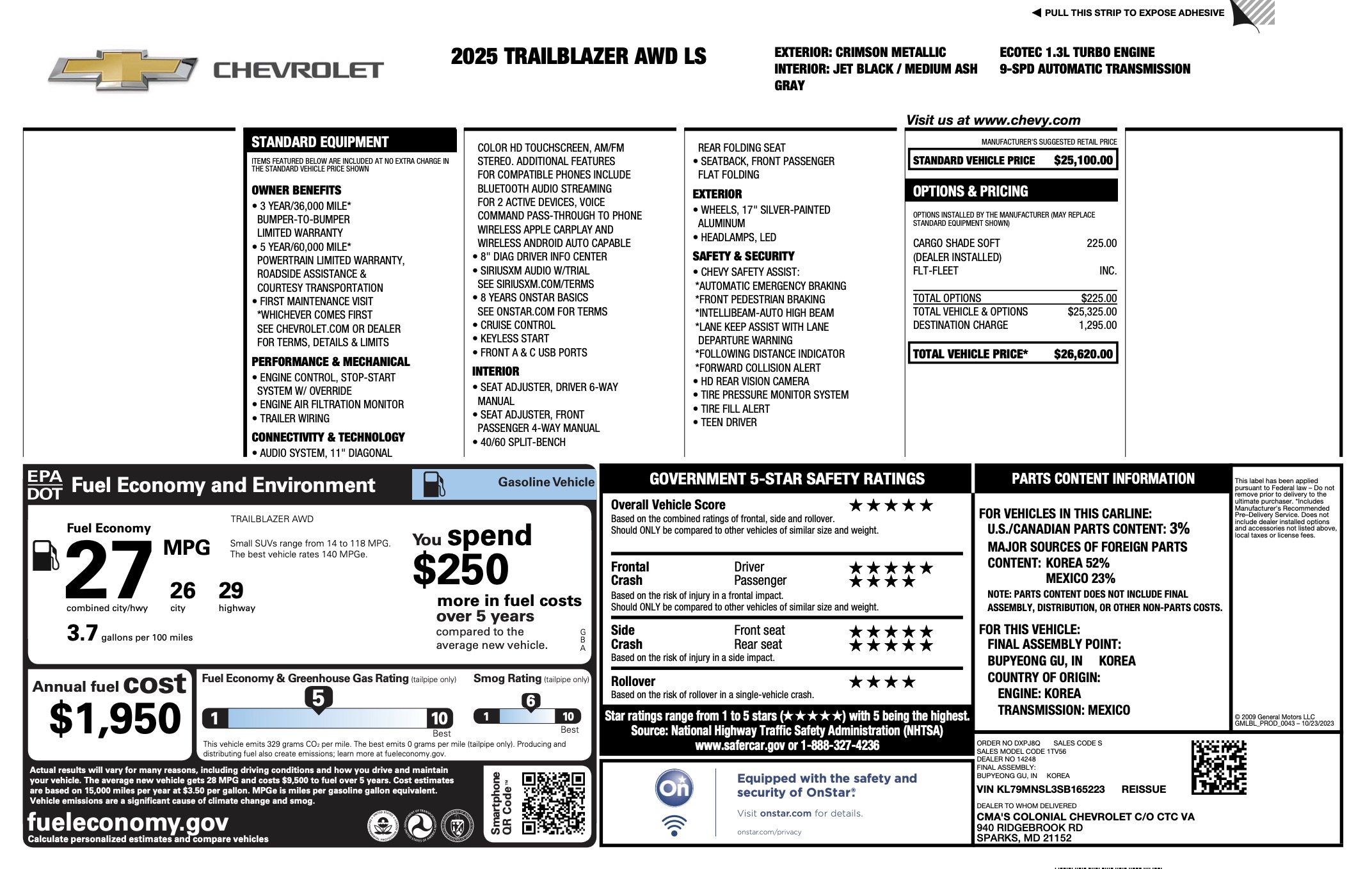Used 2025 Chevrolet TrailBlazer LS AWD/4WD image 4