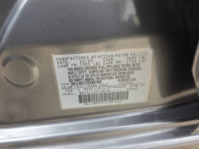 Used 2025 Nissan Versa S w/ Trunk Package FWD image 33
