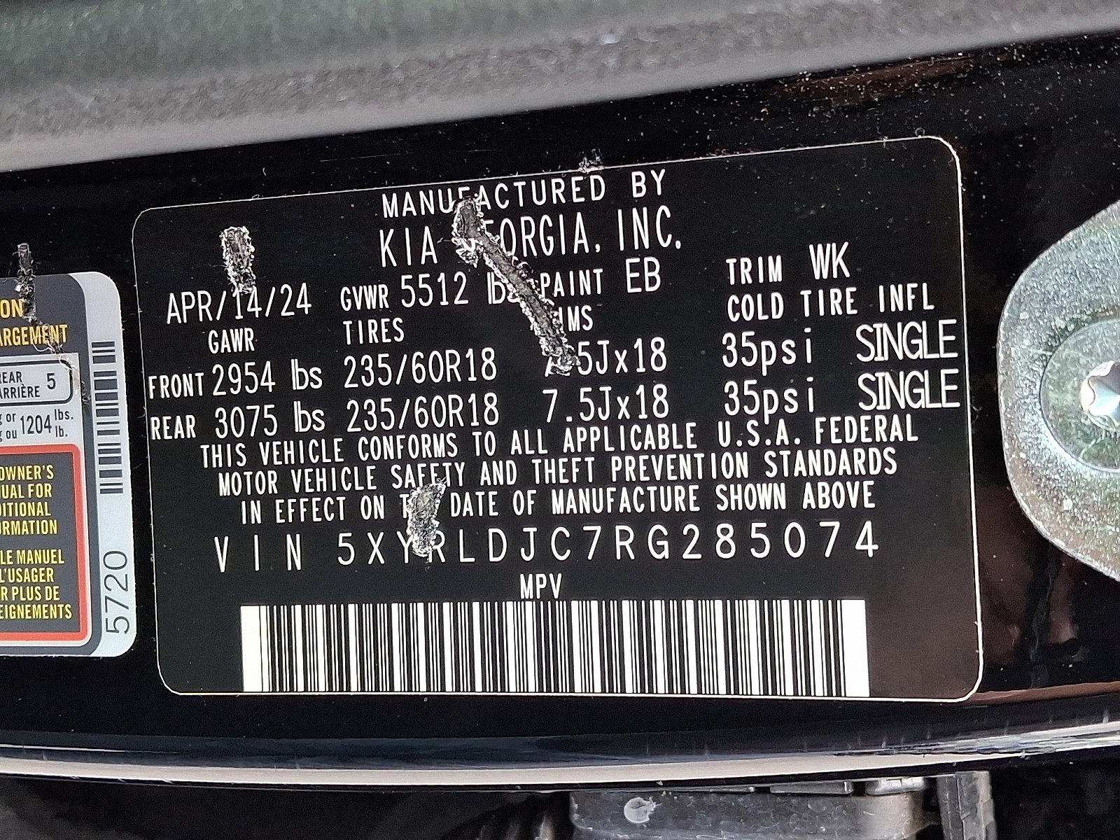 Certified 2024 Kia Sorento S AWD/4WD image 27
