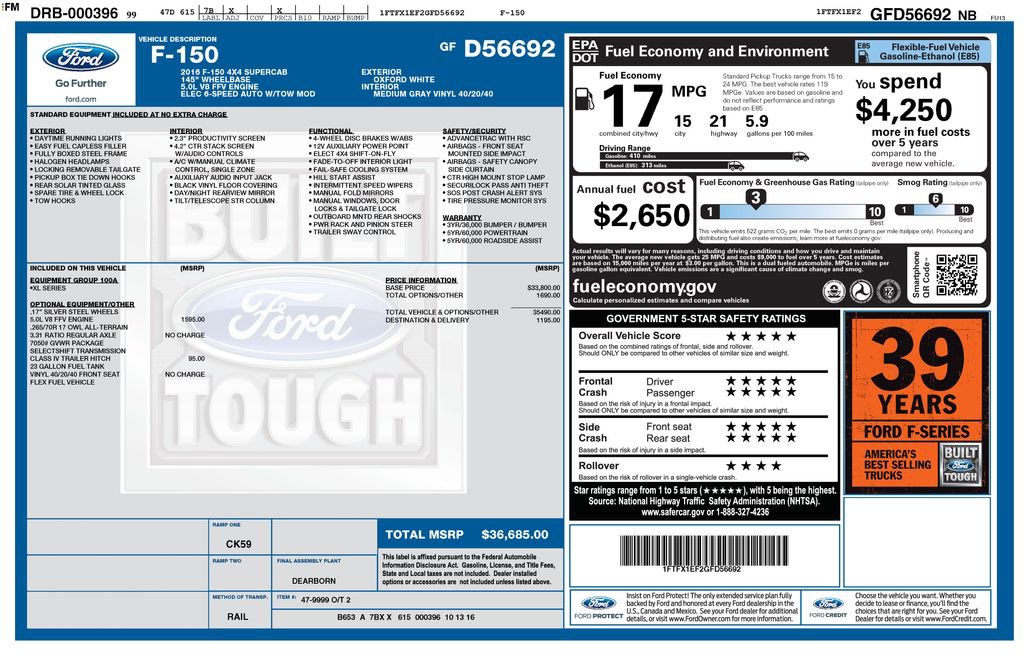 Used 2016 Ford F150 XL AWD/4WD image 1