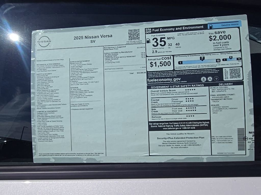 New 2025 Nissan Versa SV w/ Trunk Package image 28