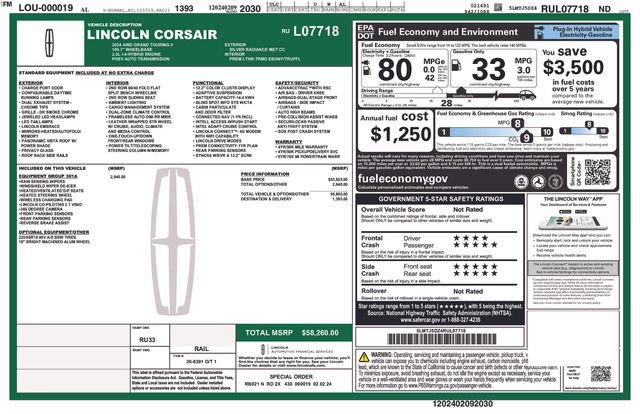 Used 2024 Lincoln Corsair Grand Touring w/ Equipment Group 301A AWD/4WD image 4
