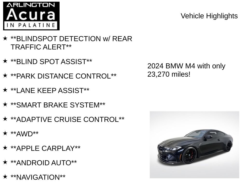 Used 2024 BMW M4 xDrive Competition w/ Executive Package AWD/4WD image 8