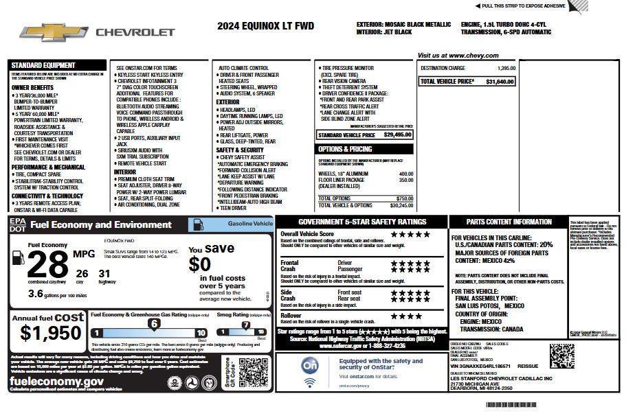 Used 2024 Chevrolet Equinox LT w/ LPO, Floor Liner Package image 5