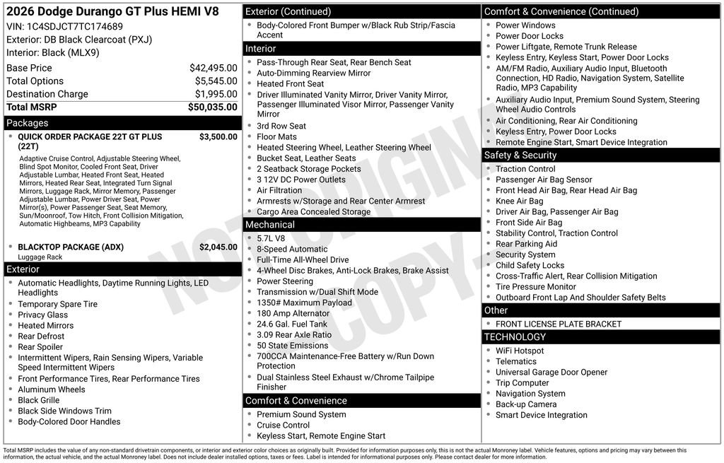 New 2026 Dodge Durango GT image 41