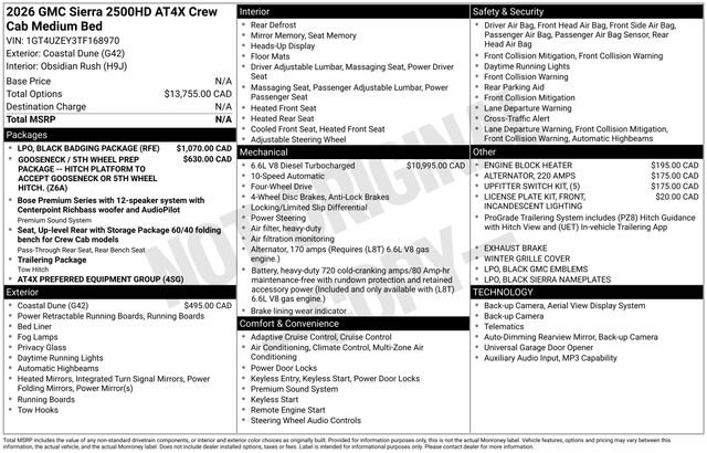 Used 2026 GMC Sierra 2500 AT4X w/ LPO, Black Badging Package AWD/4WD image 36