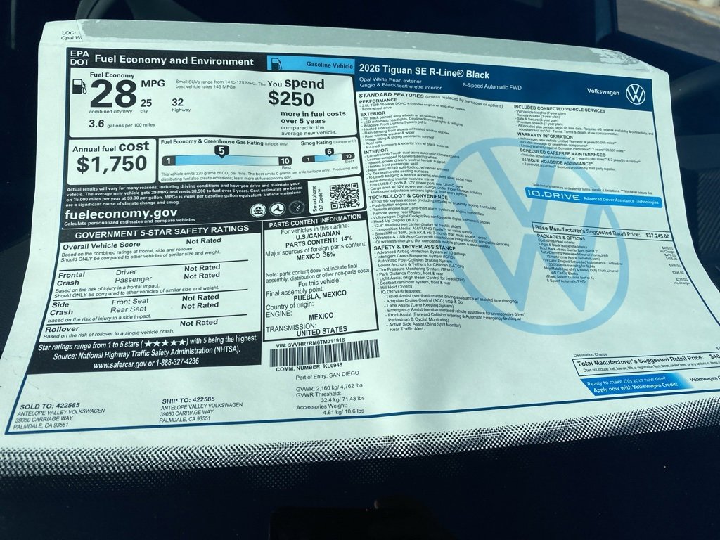 New 2026 Volkswagen Tiguan SE R-Line image 34