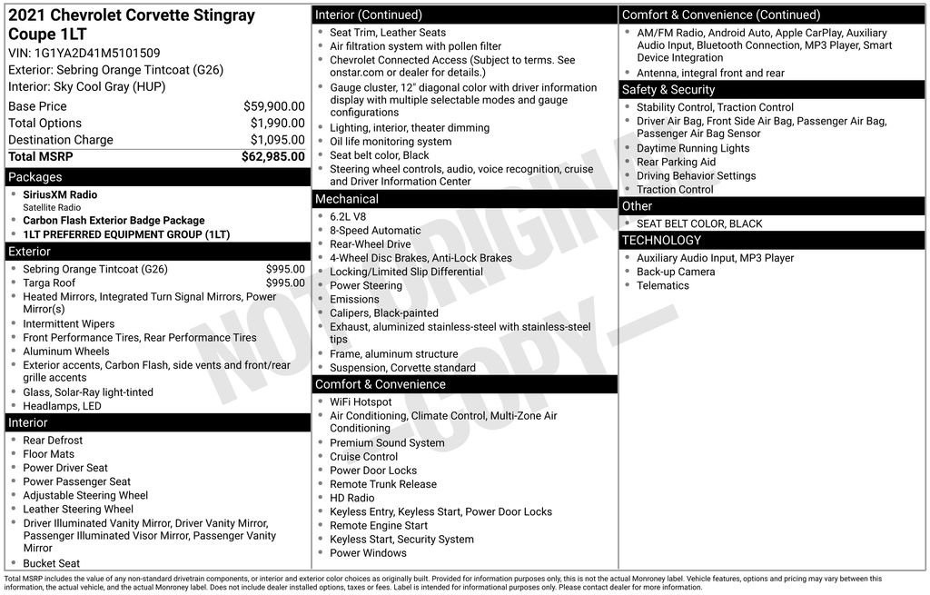 Used 2021 Chevrolet Corvette Stingray Coupe w/ 1LT RWD image 14
