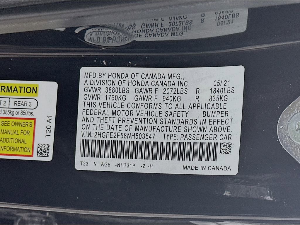 Used 2022 Honda Civic Sport image 34