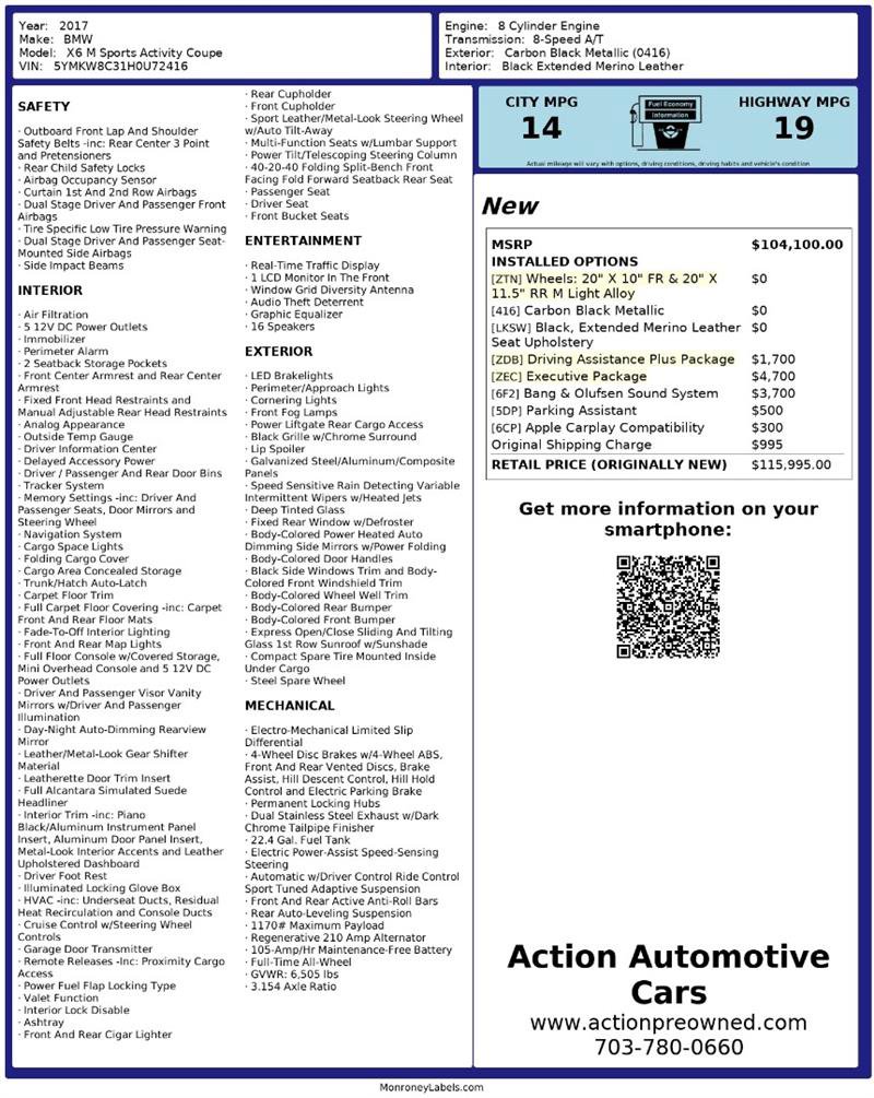 Used 2017 BMW X6 M AWD/4WD image 2