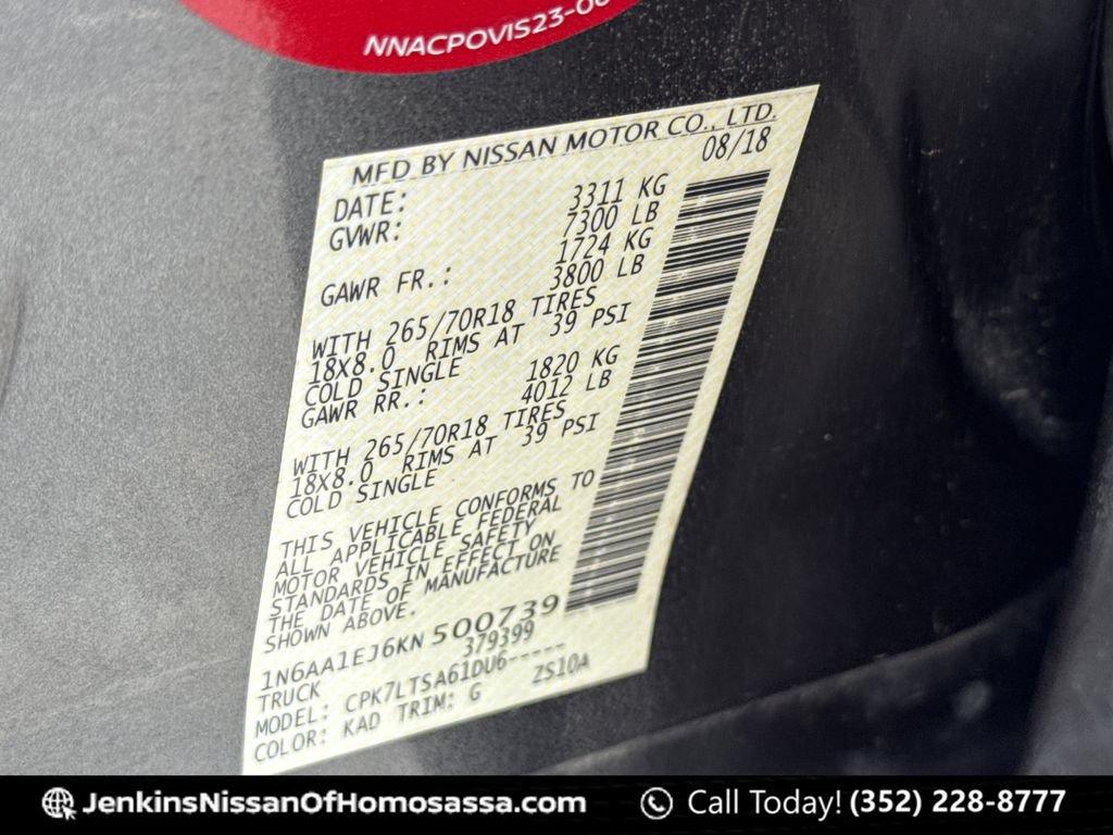 Certified 2019 Nissan Titan SV AWD/4WD image 48