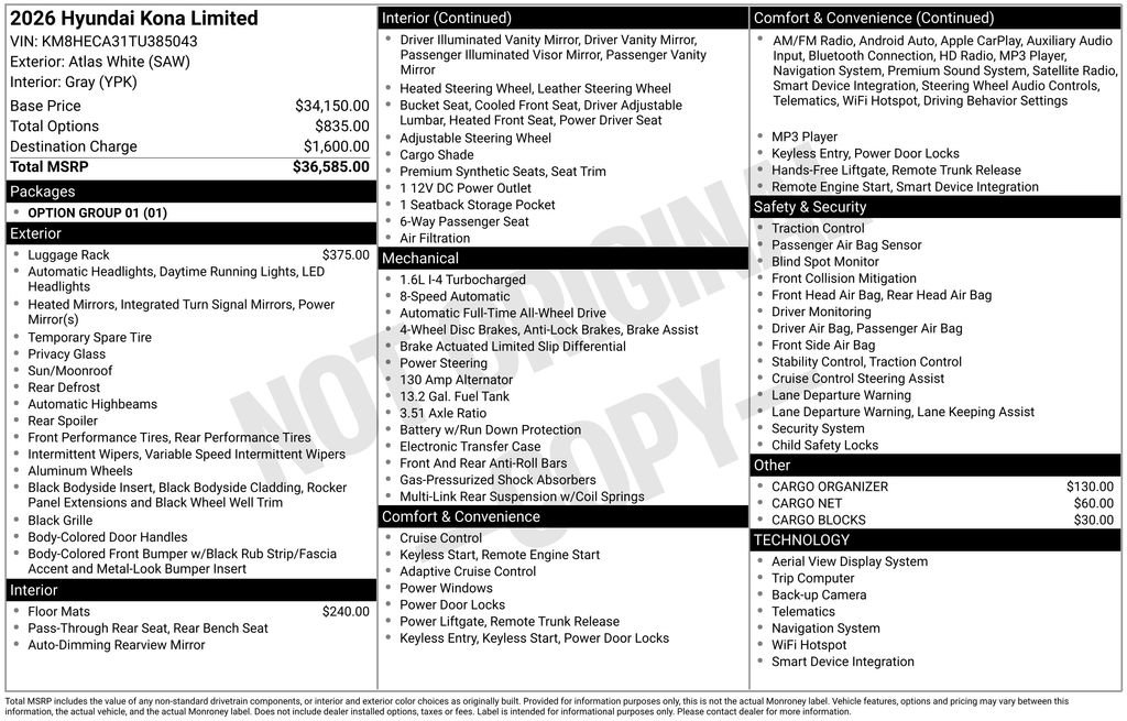 New 2026 Hyundai Kona Limited image 5
