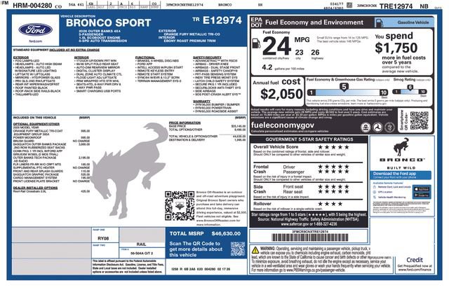 New 2026 Ford Bronco Sport Outer Banks w/ Sasquatch Outer Banks Package image 30