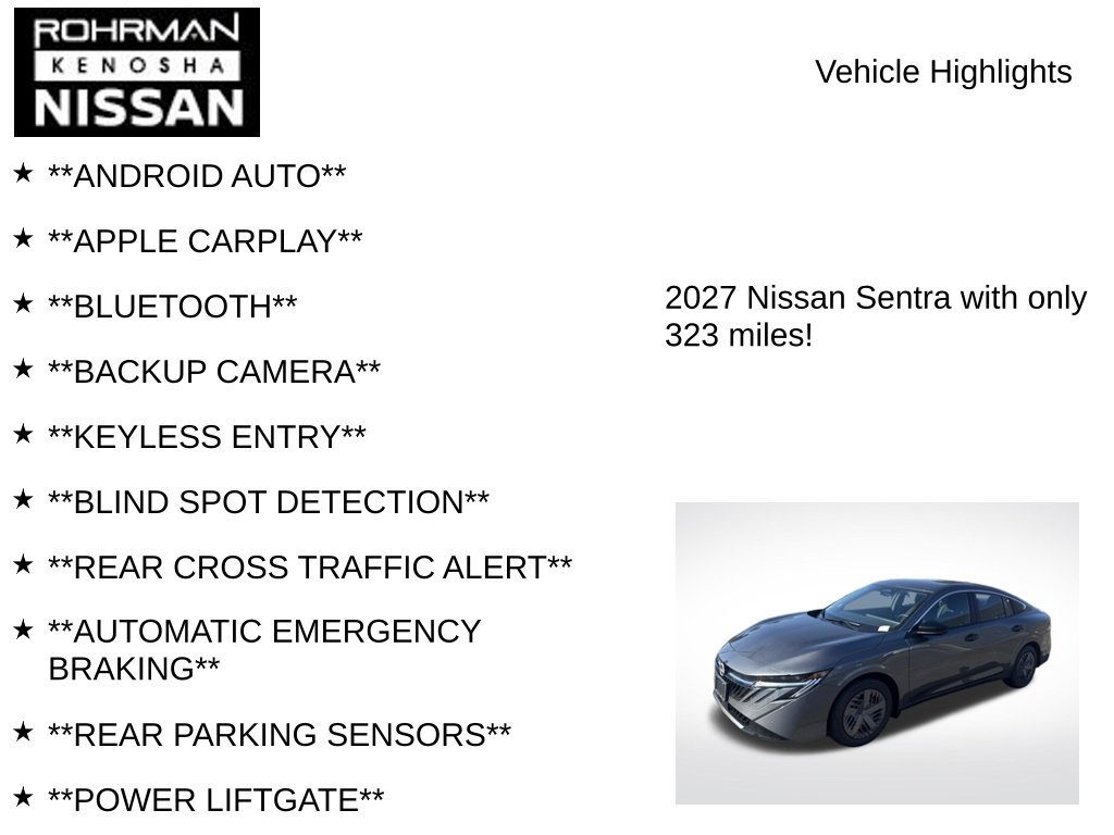 Used 2027 Nissan Sentra S w/ Floor Mat Package FWD image 7