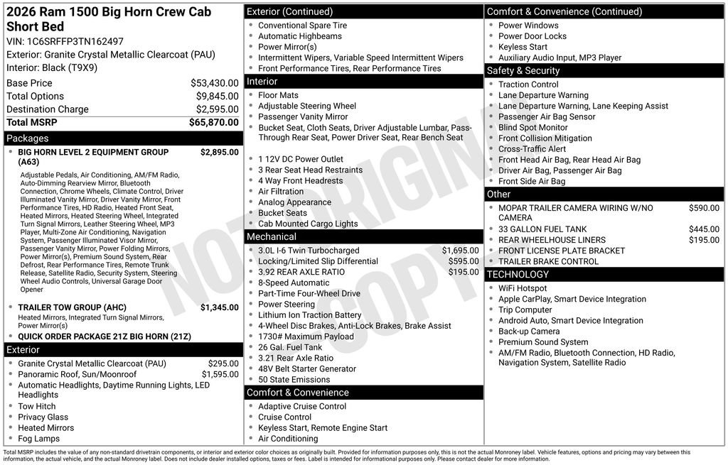 New 2026 RAM 1500 Big Horn AWD/4WD image 31