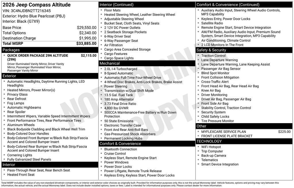 New 2026 Jeep Compass Latitude AWD/4WD image 46