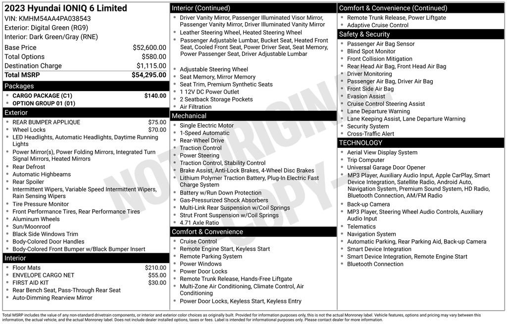 Used 2023 Hyundai Ioniq 6 Limited w/ Cargo Package RWD image 7