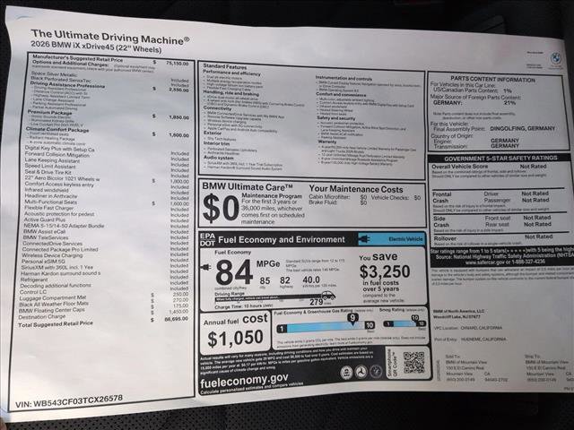 New 2026 BMW iX xDrive45 image 17