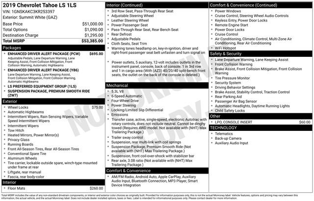 Used 2019 Chevrolet Tahoe LS w/ Enhanced Driver Alert Package image 30