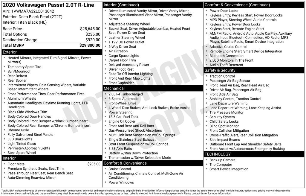 Used 2020 Volkswagen Passat 2.0T R-Line image 25